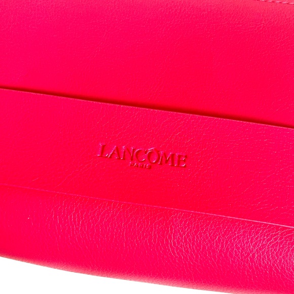 🆕 🎉 lancôme • hot pink cosmetic case pouch with gold zippers - Picture 6 of 12